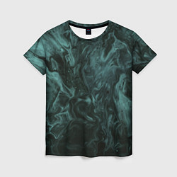Женская футболка Тёмно-синий водянистый туман