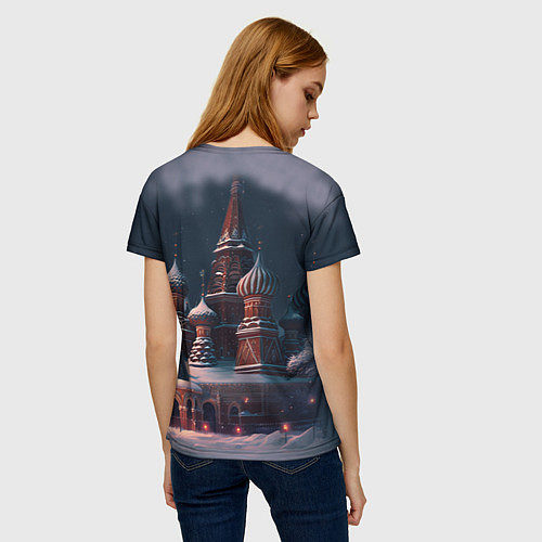Женская футболка Лиса на Красной площади / 3D-принт – фото 4