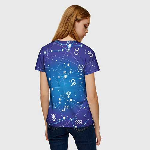 Женская футболка Кролик символ 2023 на карте звездного неба / 3D-принт – фото 4