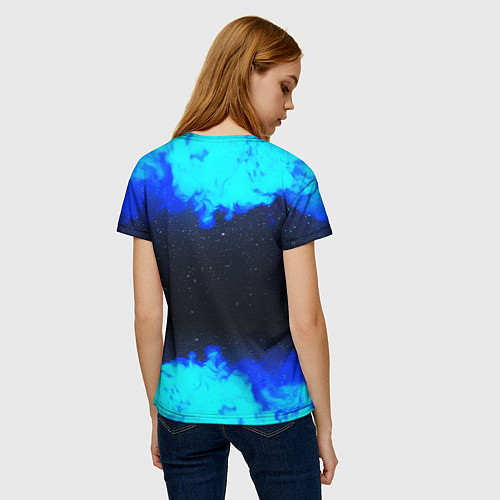 Женская футболка Sonic неоновый дым / 3D-принт – фото 4
