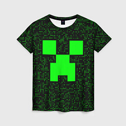 Женская футболка Minecraft green squares