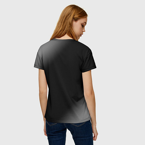 Женская футболка Лучший воллейболист - 100% профи на тёмном фоне / 3D-принт – фото 4