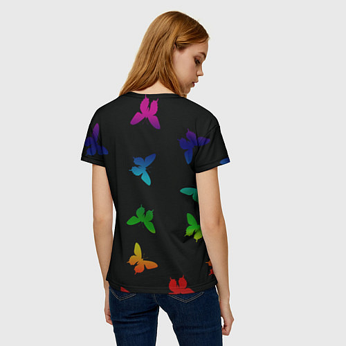 Женская футболка Wednesday - butterflies / 3D-принт – фото 4