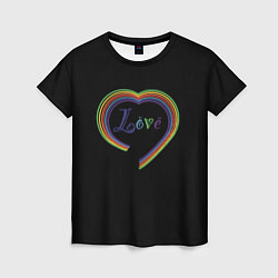 Женская футболка Разноцветное сердце