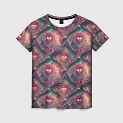 Женская футболка Паттерн сердца и узоры