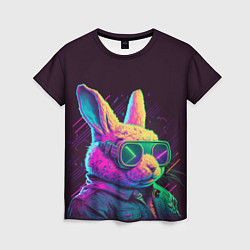 Женская футболка Модный кролик в очках