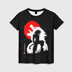Женская футболка Dragon Ball красная луна и Гоку