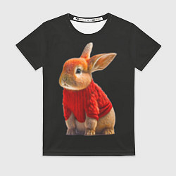 Футболка женская Кролик в свитере, цвет: 3D-принт