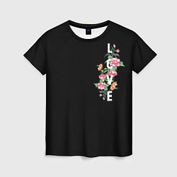 Женская футболка Love bloom flowers