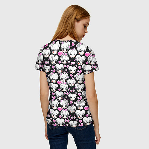 Женская футболка Ахегао и сердечки / 3D-принт – фото 4