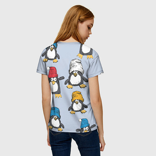 Женская футболка Смешные пингвины / 3D-принт – фото 4