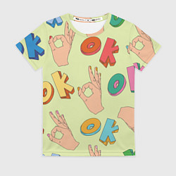 Футболка женская Emoji ok, цвет: 3D-принт