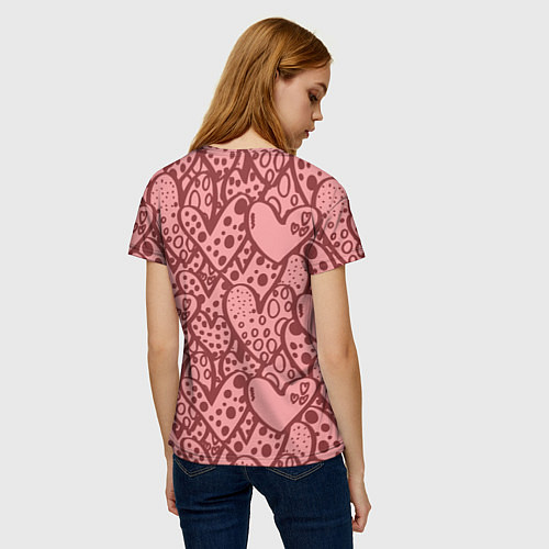 Женская футболка Сердечный принт / 3D-принт – фото 4