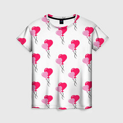 Женская футболка Шарики-сердечки на День Влюбленных