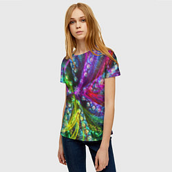 Футболка женская Абстракция с разноцветными шариками, цвет: 3D-принт — фото 2