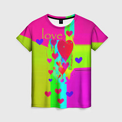 Женская футболка Love сердечки