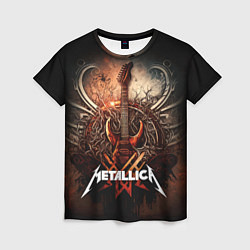 Женская футболка Metallica гитара и логотип
