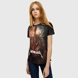 Футболка женская Metallica гитара и логотип, цвет: 3D-принт — фото 2