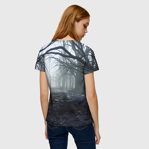 Женская футболка Уэнсдэй туманный лес / 3D-принт – фото 4