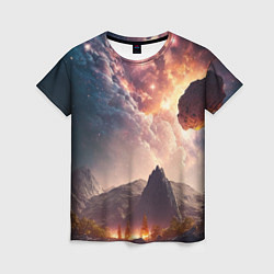 Женская футболка Млечный Путь, как небесное творение над ландшафтом