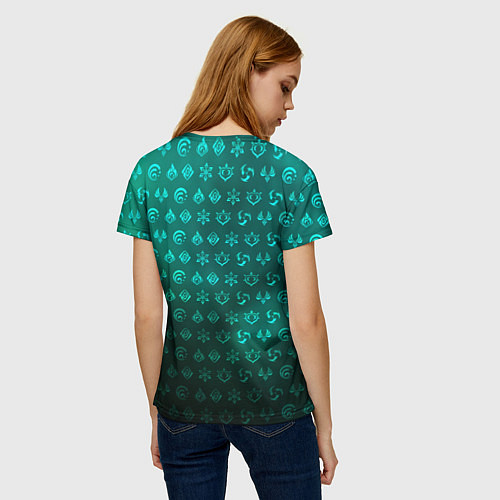 Женская футболка Аль-Хайтам элементали / 3D-принт – фото 4