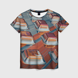 Женская футболка Абстрактная текучие металлические прямоугольники