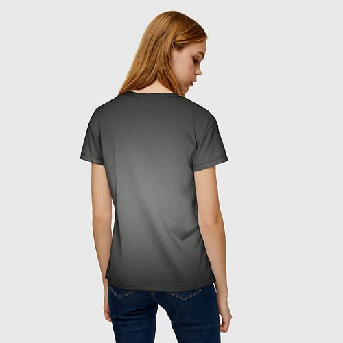 Женская футболка Серый, черный градиент / 3D-принт – фото 4