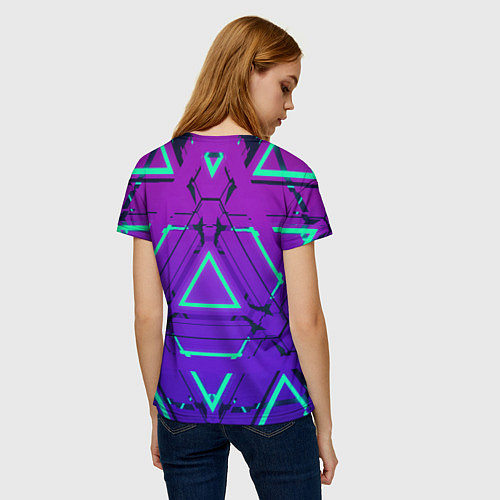 Женская футболка Cyber armor - neon / 3D-принт – фото 4
