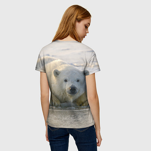Женская футболка Белый медведь ожидает / 3D-принт – фото 4