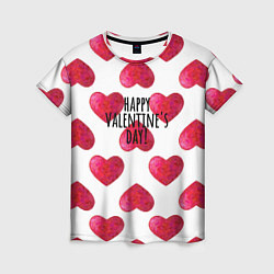 Женская футболка Сердца из краски - паттерн на день святого валенти