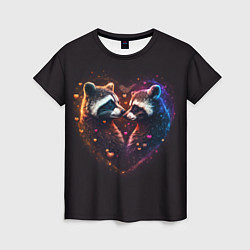 Женская футболка Пара влюбленных енотов