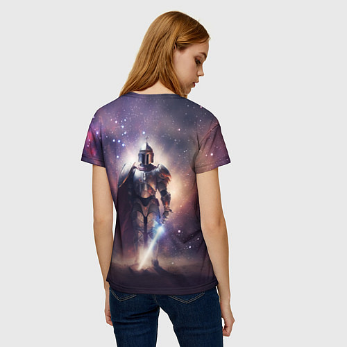 Женская футболка Космический рыцарь / 3D-принт – фото 4