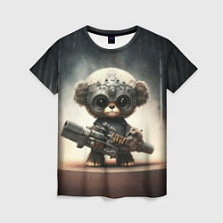 Женская футболка Cute animal with a gun