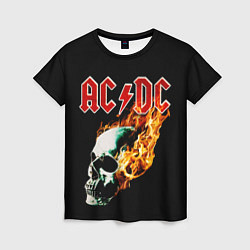 Женская футболка AC DC череп