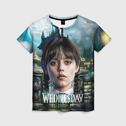 Женская футболка Wednesday темный замок