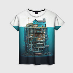 Женская футболка Подводный дом
