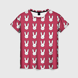 Женская футболка Bunny Pattern red