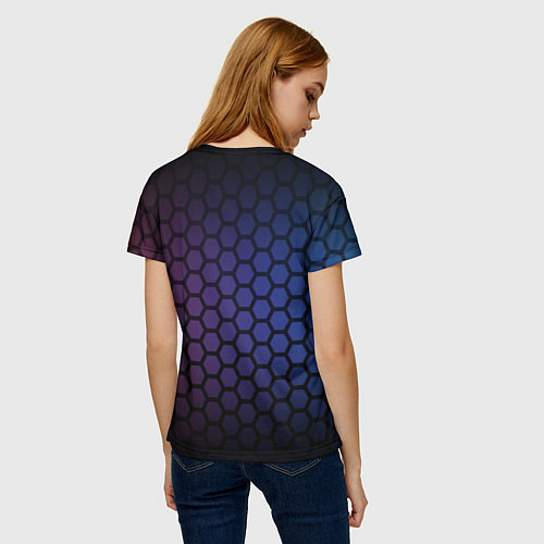 Женская футболка Abstract hexagon fon / 3D-принт – фото 4