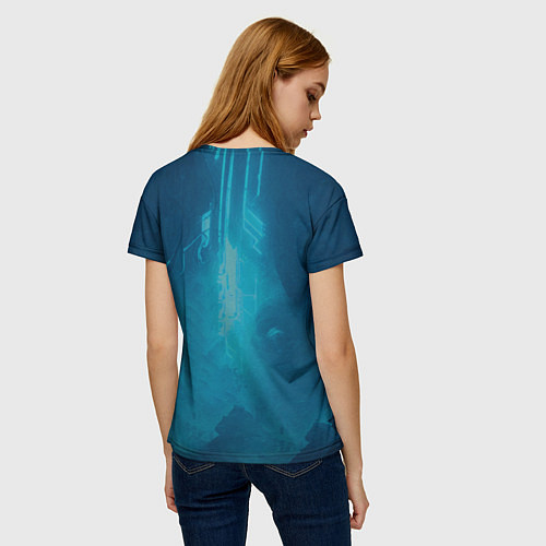 Женская футболка Герой в стиле киберпанк / 3D-принт – фото 4
