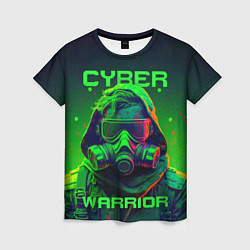 Женская футболка Кибер воин в стиле киберпанк