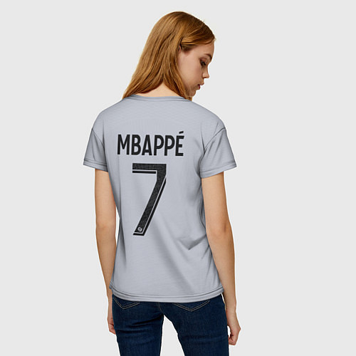 Женская футболка Килиан Мбаппе форма ПСЖ 2223 гостевая / 3D-принт – фото 4
