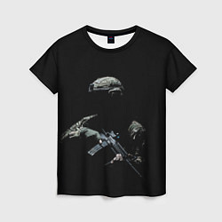 Женская футболка Солдат в темноте