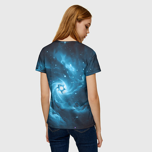 Женская футболка An astronaut in blue space / 3D-принт – фото 4