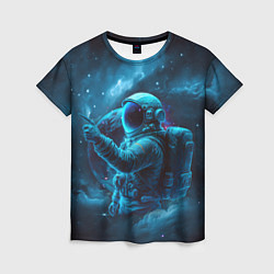 Женская футболка An astronaut in blue space