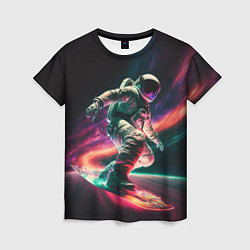 Женская футболка Cosmonaut space surfing