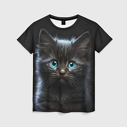 Женская футболка Голубоглазый котенок
