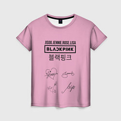 Женская футболка Blackpink лого и подписи