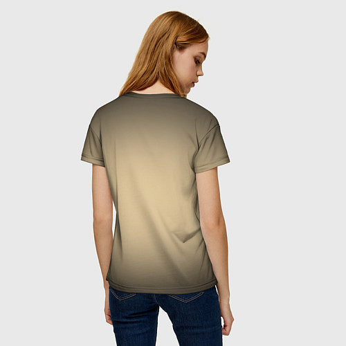 Женская футболка Бежевый градиент / 3D-принт – фото 4