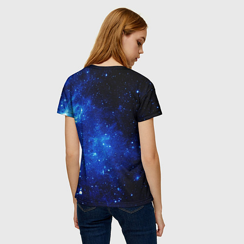 Женская футболка Сияние космоса / 3D-принт – фото 4