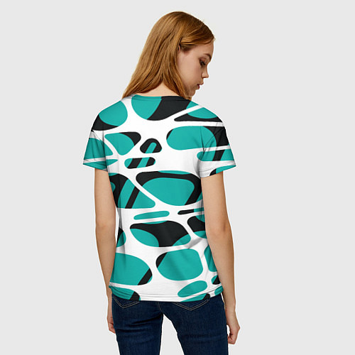Женская футболка Абстрактный узор из сетчатых прожилок / 3D-принт – фото 4